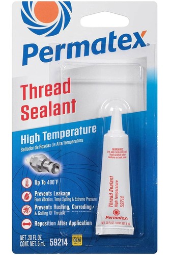 Permatex 59214 High Temperature Thread Sealant -65 to 400F White 6ml Tube