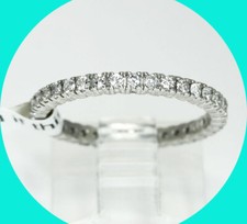 New w/Tag Platinum .54CT H Color Diamond Eternity Wedding Band Ring 2MM Size 7