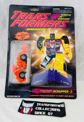 Transformers Original G2 1993 Construction Scrapper MOSC for Devastator Orange