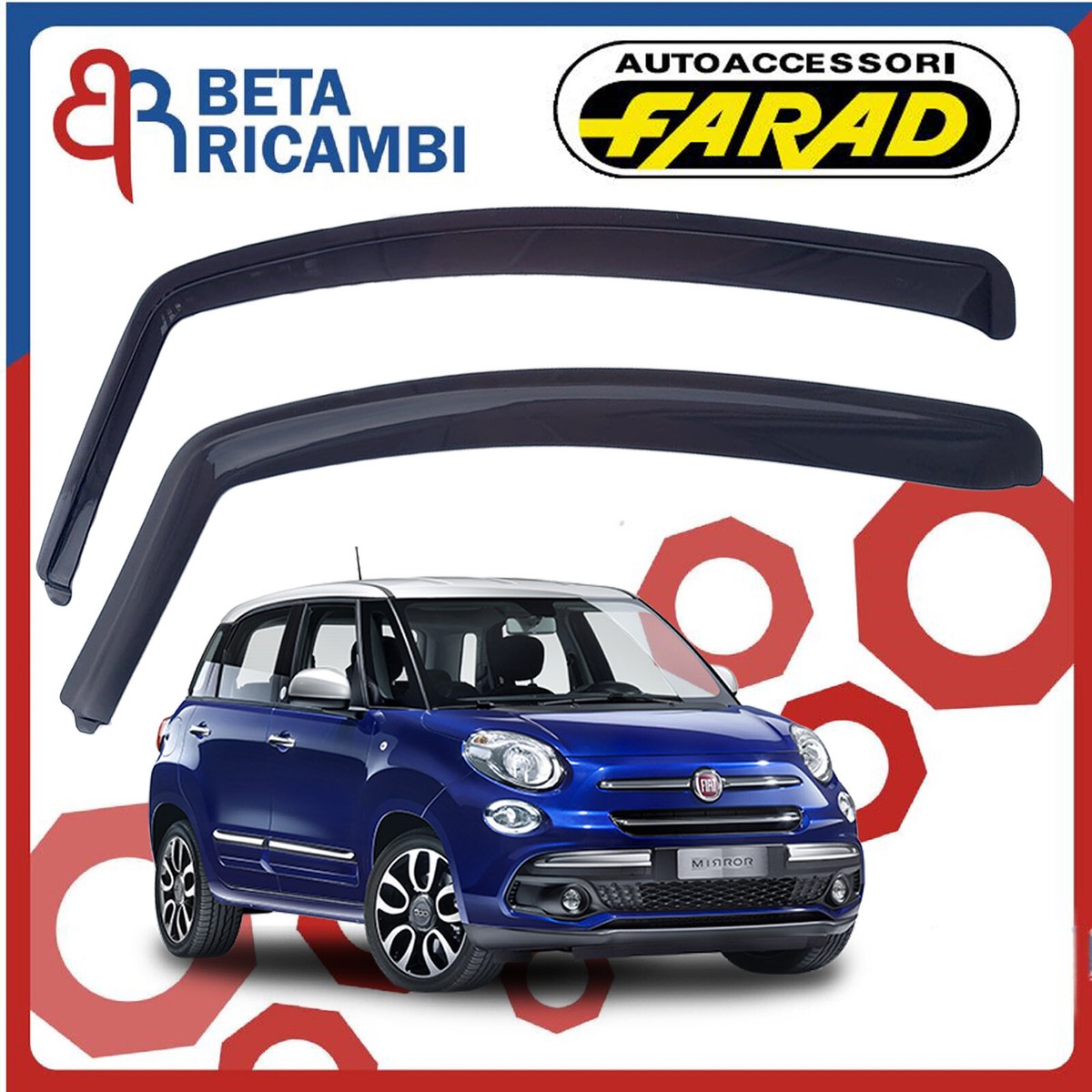 Set Deflettori Aria Anteriori Per Fiat Panda 5 Porte Dal 2012: Antiturbo In Grigio, Montaggio A Incastro, Compatibili Antipinch