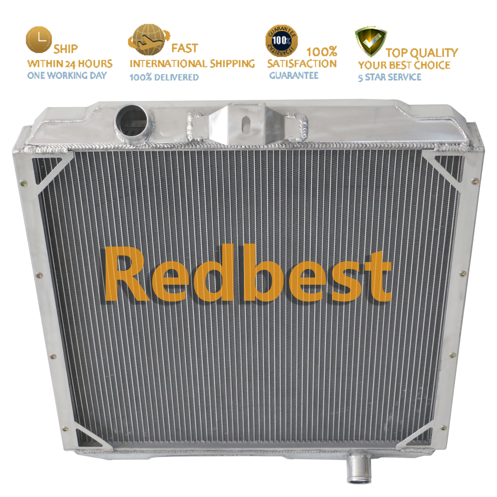 Aluminum 4 Row Radiator Fits 1992-2006 01 AM General Hummer H1 5.7L 6.2L 6.5L V8