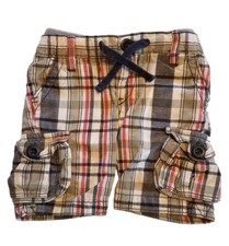 Baby Gap Boys 6-12 Months Plaid Pull-On Cargo Shorts, Pockets