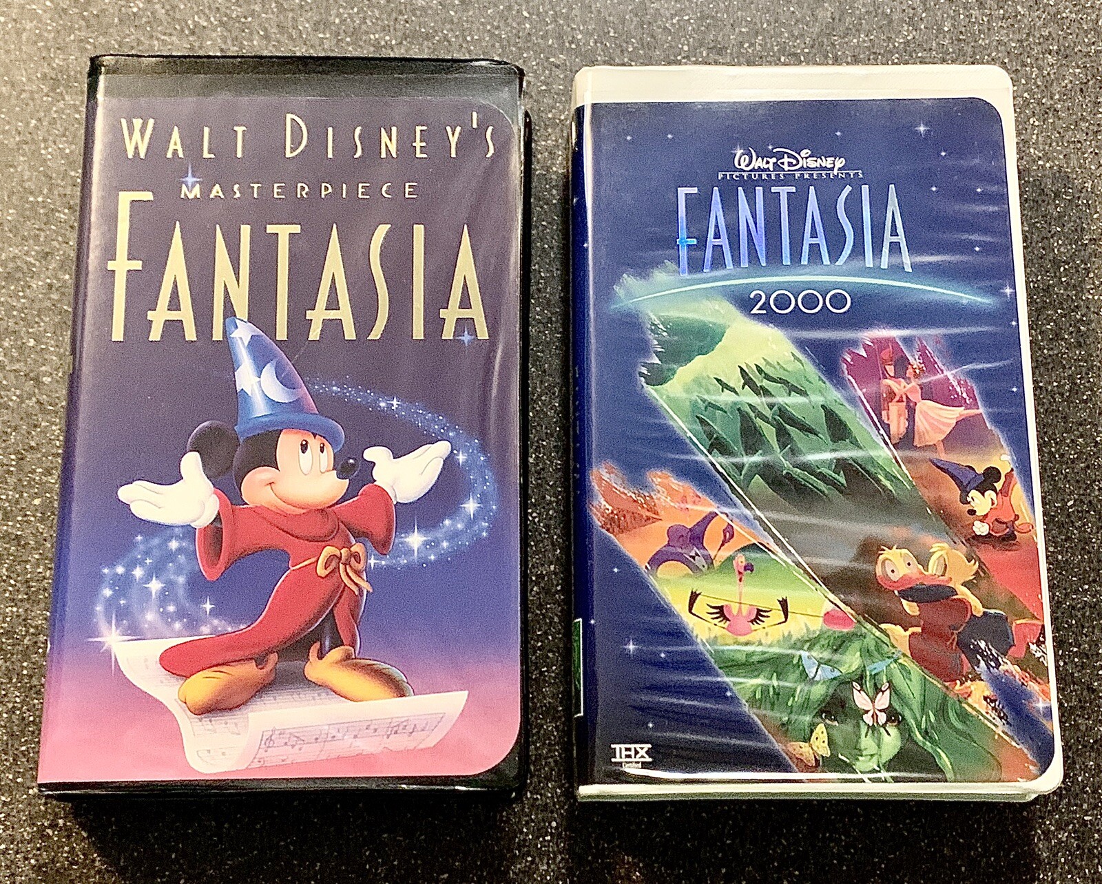 Disney Fantasia and Fantasia 2000 Clamshell VHS Tapes FULLY TESTED