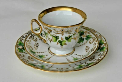 ALTWASSER C.Tielsch PRUNKGEDECK, 1875-1931, Gold-Blumendekor, SILESIA Schlesien - Bild 1 von 3