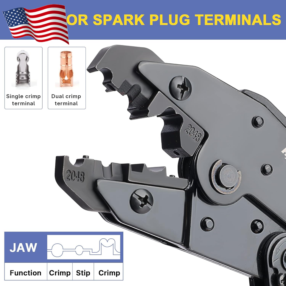 Crimping Tool for Spark Plug Ignition Wire 8.5Mm Ratchet Wire Crimp
