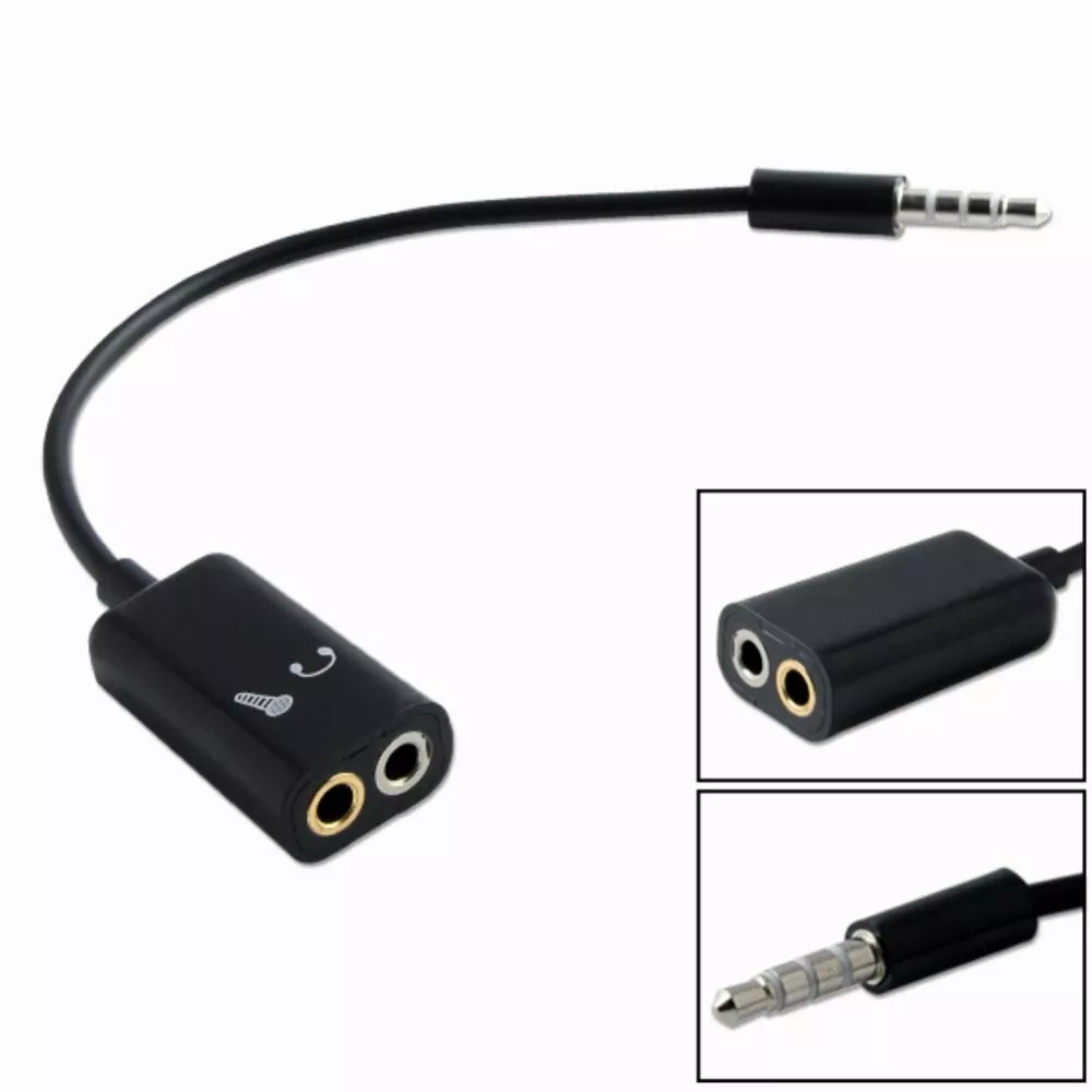 3.5mm Stereo TRRS 4 Pole Plug to Mic Headset Jack iPhone Audio