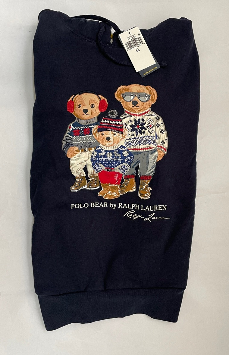 Polo Ralph Lauren Unisex Polo Bears Fleece Hoodie - XS | eBay