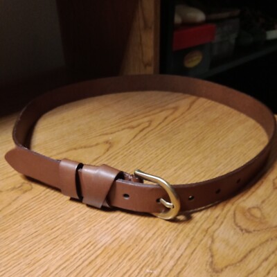 Vintage Ann Taylor Brown Wide Leather String Belt Leather Covered Buckle Medium Ann Taylor Loft Brown Wide Leather Belt With Metal Single  main image 4