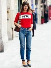 Jeanne Damas APC New Standard Butler Blue Jeans Raw Denim 24