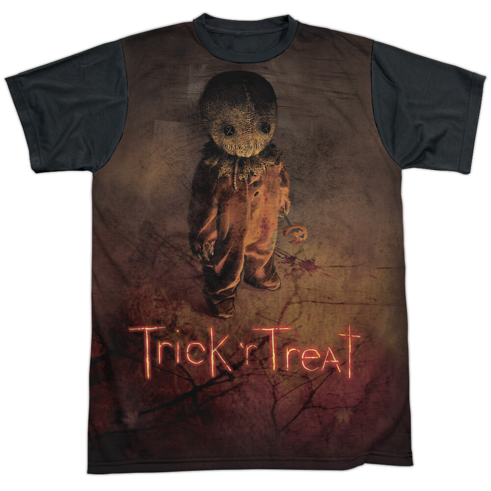 Trick R Treat Trick Poster Adult Halloween Costume T Shirt (Black Back), S-3XL