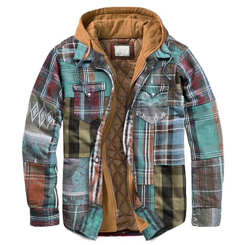 flannel sherpa lined hoodie