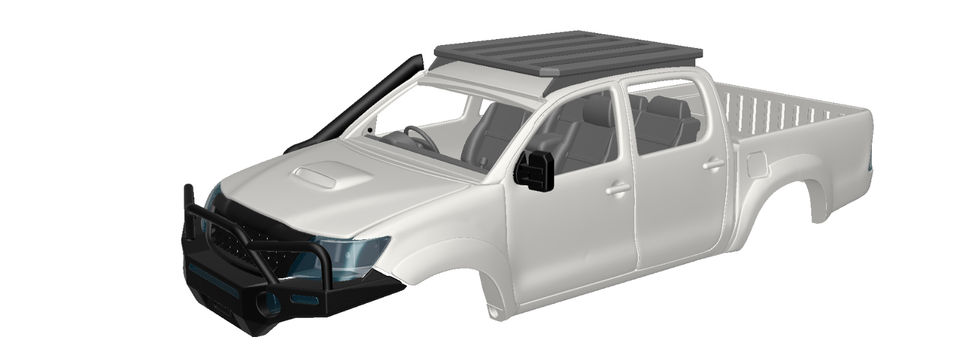 1:10 Scale N70 Hilux Dual Cab RC Crawler Body Shell 313mm wheelbase ...