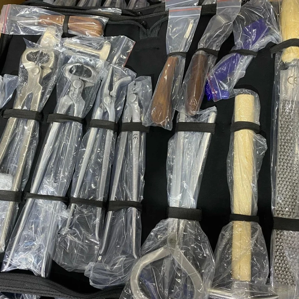 Heavy Duty Farrier Tool Kit – Hoof Nipper, Clincher, Rasp – Horse Care Pro Set - Image 2 of 3