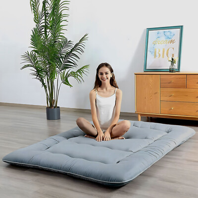 4'' Thicken Tatami Sleeping Pad Twin-Queen Japanese Floor Mattress Futon Mattress