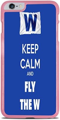 Keep Calm and Fly The W Cubs Pink Hardshell Case for iPhone 6 Plus (5.5) New