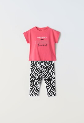 2-teiliges Set für Mädchen: Shirt mit Spruch & Zebra-Leggings   bequem & trendy.