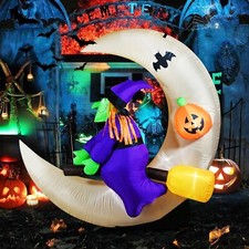 5 FT Halloween Inflatables Outdoor Yard Decorations, Spooky Light-Up Blow Ups