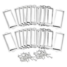 20pcs Metal Label Holders 83x30mm File Name Card Tag Label Frame Silver Tone