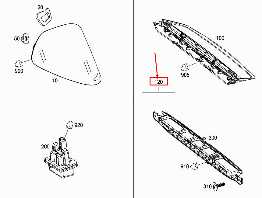 MERCEDES-BENZ S W222 Rücklicht-Massekabel A2225401712