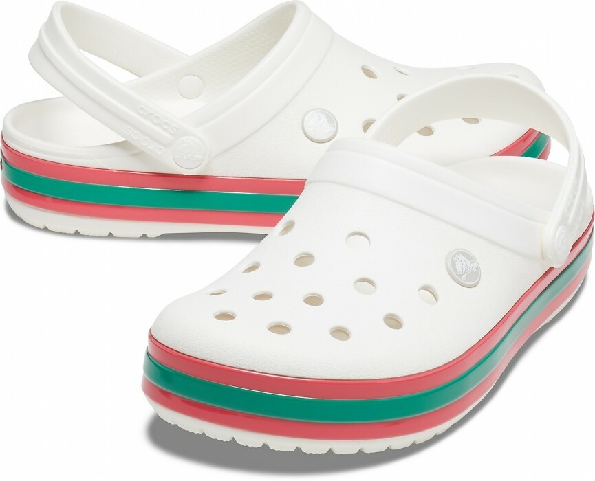 Crocs Crocband Hyper Shine Clog White/Poppy Men's 4, Women's
