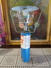 Vintage Green Bernz-O-Matic Porta Light Lantern With Pyrex Glass and Stand 