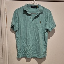 Polo Ralph Lauren Custom Slim Fit Green Cotton Polo Shirt Men s M Short Sleeve