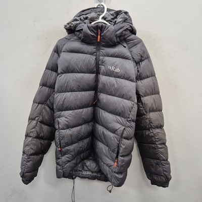 Rab Axion Pro Quantum Pertex Puffer Hooded Padded Down Grey Jacket Coat Large