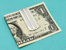 Tiffany  Co. Money Clip 1995 Stripedd Sterling Silver Sv925 excellent gift