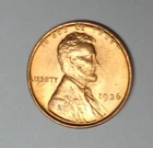 1936-P Lincoln Wheat Penny Cent Red BU Uncirculated From Original Roll