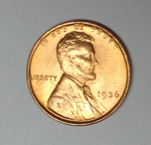 1936-P Lincoln Wheat Penny Cent Red BU Uncirculated From Original Roll