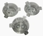 MCM Anchor Hocking MANHATTAN Clear Round Ashtrays Art Deco Vintage Lot Of 3 4”
