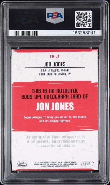 2009 TOPPS UFC AUTOS #FA-JJ JON JONES PSA 9 AUTO view 4