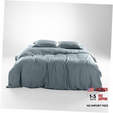 Olive Crate Tencel Duvet Cover Set - Hypoallergenic, Cooling King Basalt Blue