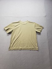 Uniqlo Airism Women Tops M Green Short Sleeve Crew Neck Slit Side Hem Casual