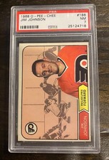 1968-69 O-Pee-Chee #186 JIM JOHNSON Rookie Card PSA 7 NM !!!