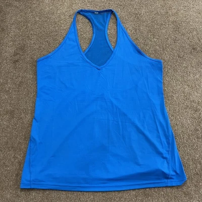 Débardeur athlétique à col en V avec logo bleu à dos coureur pour femmes - Photo 1/4