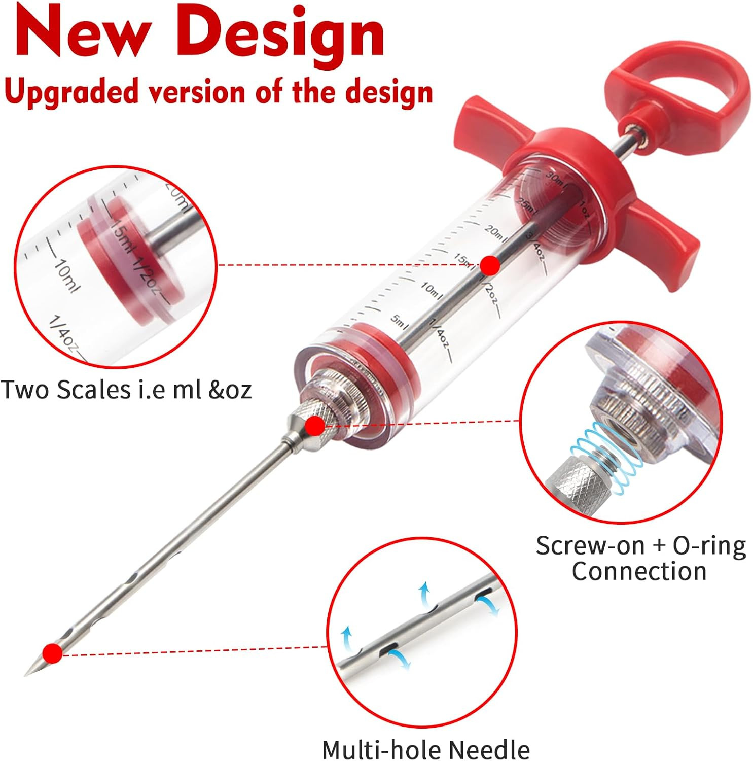TGE-V 1-Oz Plastic BBQ Marinade Injector Kit, Turkey Injector Syringe