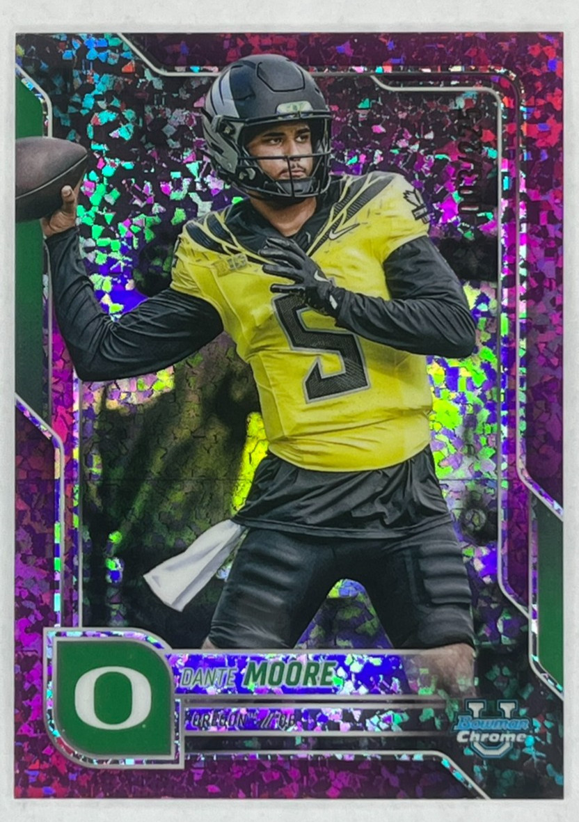 DANTE MOORE - Fuchsia Mini-Diamond Refractor #/225 2025 Bowman U. Chrome #137