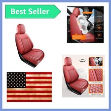 Red Burgundy Thick Nappa Leather Automotive Car Seat Covers Set Of 1 Red Burgundy Thick Nappa Leather Automotive Car Seat Covers Set Of 1