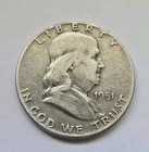 1951 Ben Franklin- Half Dollar -90% Silver -Antique- 💰  USA