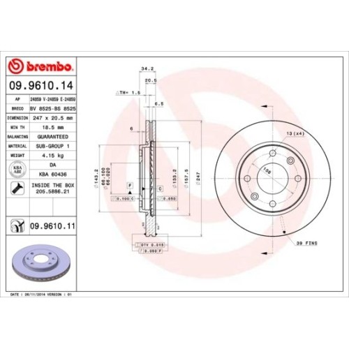 2X Brembo Bremsscheibe Vorderachse Prime Line FüR CitroëN Peugeot-image