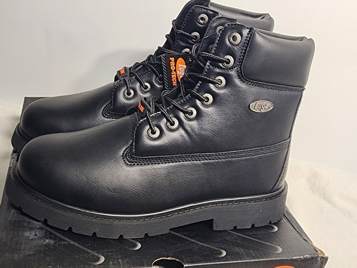 Lugz Pro-Tech Steel Toe Black Work Boots Slip Resistant  display picture 2