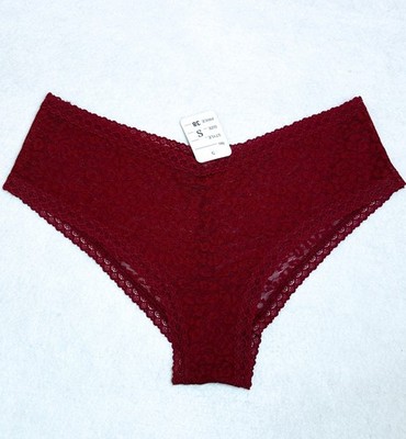 Small   Victoria Secret Burgundy Cheetah Print Mesh Panties Gorgeous Women s