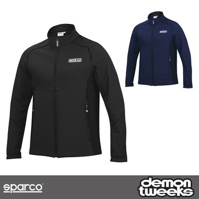 Sparco Softshelljacke - 3-lagig, Fleece gefüttert, außen regenabweisend, durchgehender Reißverschluss