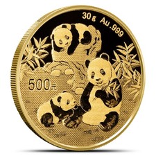 2025 30 Gram Chinese Gold Panda Coin (BU) 4839.38 per troy oz