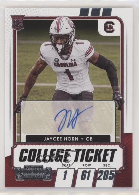 2021 Panini Contenders Draft Picks College Ticket Jaycee Horn Rookie Auto RC 7i2