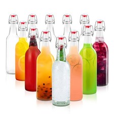 16 Ounce Clear Glass Beer Bottles for Home Br...