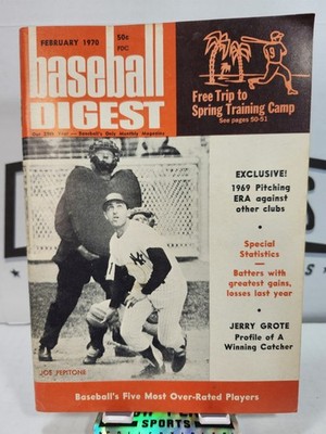 Baseball Digest - Feb 1970: Joe Pepitone Cover - 5 Most Over-Rated Players