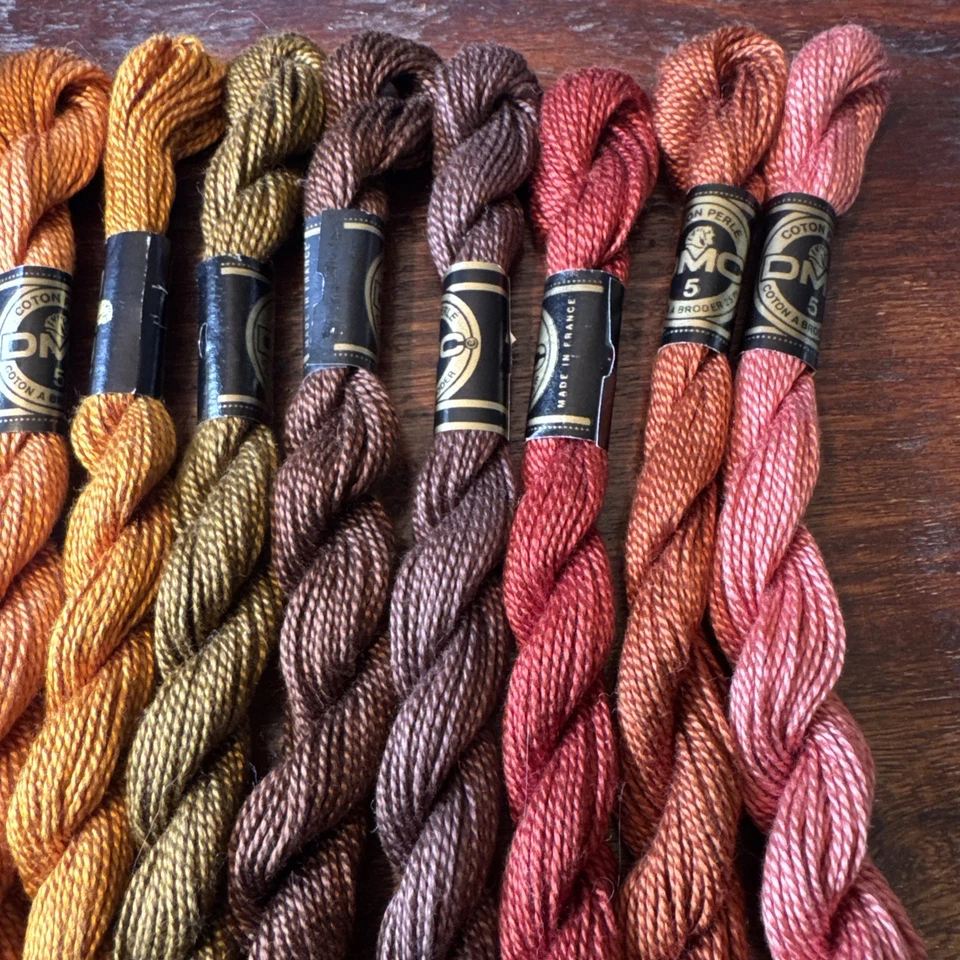 13 Fall Colors DMC Cotton Perle #5 Pearl Embroidery Floss Thread 25m/27.3y/5g ea - Image 3 of 3