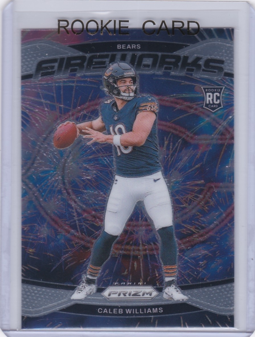 CALEB WILLIAMS ROOKIE CARD 2024 PRIZM FIREWORKS Chicago Bears Football NFL RC!